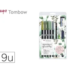 SET WATERCOLORING TOMBOW GREENERY 9 PIEZAS