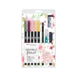 SET WATERCOLORING TOMBOW SET FLORAL 9 PIEZAS