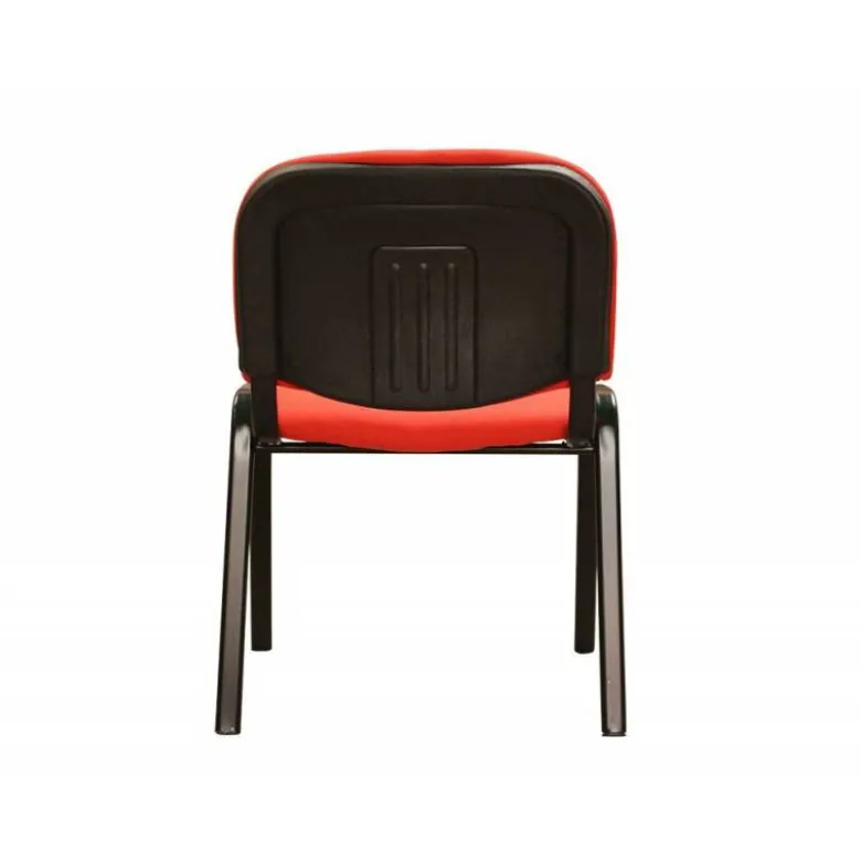 Silla apilable q-connect brazos cortos tapizada sin ruedas 910 mm alto 490 mm largo440 mm profundidad rojo