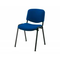 Silla apilable q-connect brazos cortos tapizada sin ruedas 910 mm alto 490mm largo440 mm profundidad azul