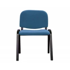 Silla apilable q-connect brazos cortos tapizada sin ruedas 910 mm alto 490mm largo440 mm profundidad azul