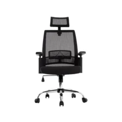 SILLA CON RUEDAS DE DIRECCION Q-CONNECT ERGONOMICA BASE METAL RESPALDO ALTO CON REPOSACABEZA AJUSTABLE
