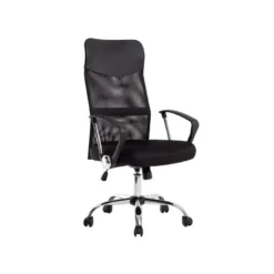 SILLA DE DIRECCION CON RUEDAS Q-CONNECT BASE METAL RESPALDO ALTO REGULABLE EN ALTURA 1110+100MM ALTO PIEL Y MALLA