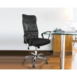 SILLA DE DIRECCION CON RUEDAS Q-CONNECT BASE METAL RESPALDO ALTO REGULABLE EN ALTURA 1110+100MM ALTO PIEL Y MALLA