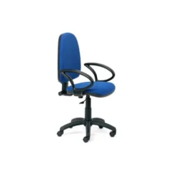 Silla de oficina con ruedas giratoria 360 Q-Connect respaldo medio azul