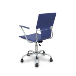 Silla giratoria pyc respaldo medio regulable en altura similpiel azul 860+90x480x440 mm