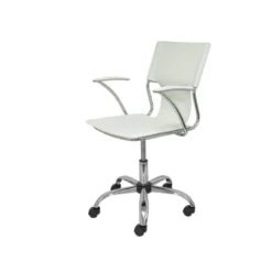 Silla giratoria pyc respaldo medio regulable en altura similpiel blanca 860+90x480x440 mm