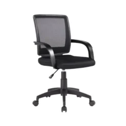 SILLA GIRATORIA Q-CONNECT CON RUEDAS Y RESPALDO MEDIO REGULABLE EN ALTURA 900+100X560X570 MM COLOR NEGRO