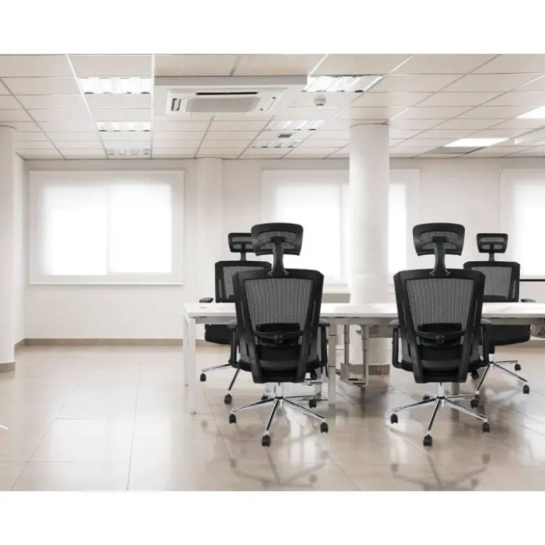 SILLA GIRATORIA Q-CONNECT ERGONOMICA RESPALDO ALTO Y REPOSACABEZA AJUSTABLE EN ALTURA 1180+100X630X625 MM