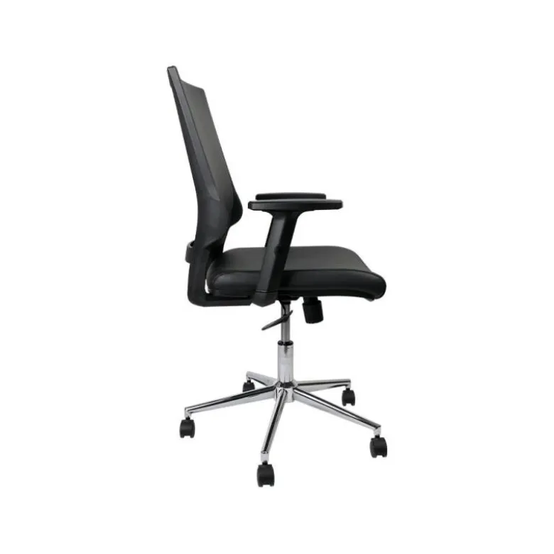 SILLA GIRATORIA Q-CONNECT RESPALDO MEDIO DE SIMILPIEL REGULABLE EN ALTURA 980+100X630X625 MM COLOR