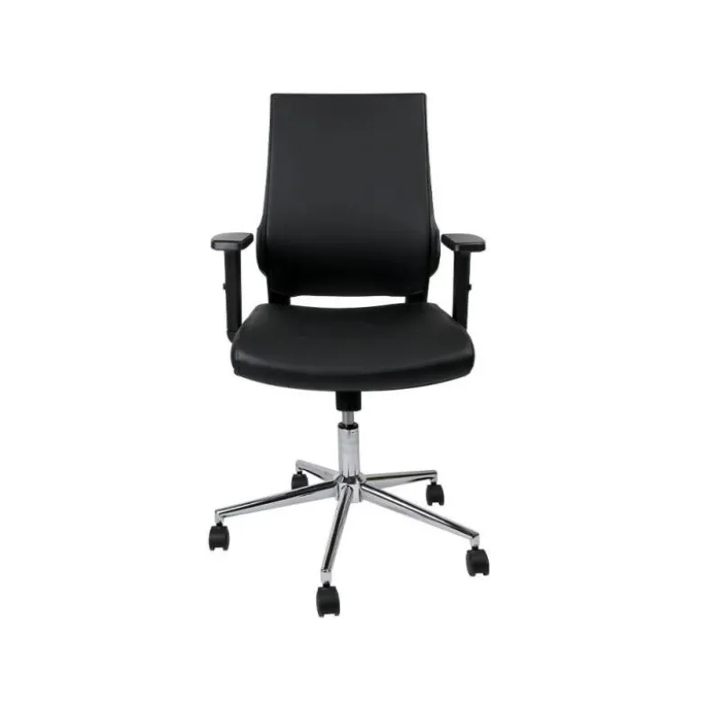SILLA GIRATORIA Q-CONNECT RESPALDO MEDIO DE SIMILPIEL REGULABLE EN ALTURA 980+100X630X625 MM COLOR