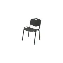 Silla PYC Robledo de PVC negro ergonomica y apilable