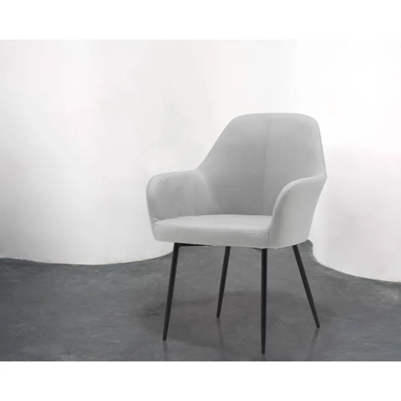 SILLA Q-CONNECT CONFIDENTE SIEMIONE BASE METALICA ALT MAX 820 ANC 570 PROF 580 COLOR GRIS CLARO