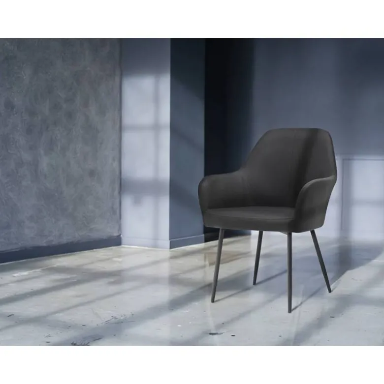 SILLA Q-CONNECT CONFIDENTE SIEMIONE BASE METALICA ALT MAX 820 ANC 570 PROF 580 COLOR GRIS OSCURO