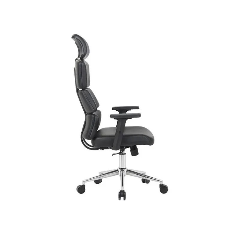 SILLA Q-CONNECT DIRECCION AUREA SIMILPIEL ALT MAX 1400 MM ANC 520 MM PROF 510 MM RUEDAS PREMIUM NEGRO