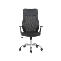 SILLA Q-CONNECT DIRECCION BERGAMO MALLA/SIMILPIEL ALT MAX 1210MM ANCH 520MM PROF 480MM RUEDAS PREMIUM NEGRO