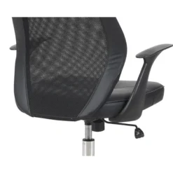 SILLA Q-CONNECT DIRECCION BERGAMO MALLA/SIMILPIEL ALT MAX 1210MM ANCH 520MM PROF 480MM RUEDAS PREMIUM NEGRO