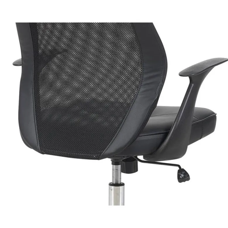 SILLA Q-CONNECT DIRECCION BERGAMO MALLA/SIMILPIEL ALT MAX 1210MM ANCH 520MM PROF 480MM RUEDAS PREMIUM NEGRO