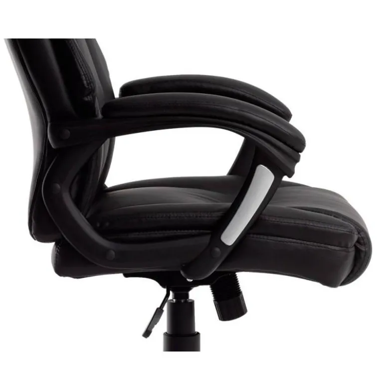 SILLA Q-CONNECT DIRECCION BOLZ ANO SIMIL PIEL BASE METALICA ALT MAX 1260 ANC 650 PROF 730 MM RUEDAS PREMIUM COLOR NEGRO