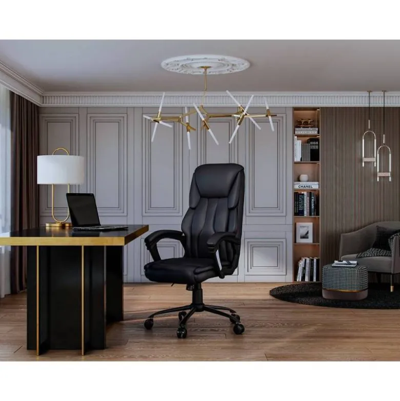 SILLA Q-CONNECT DIRECCION BOLZ ANO SIMIL PIEL BASE METALICA ALT MAX 1260 ANC 650 PROF 730 MM RUEDAS PREMIUM COLOR NEGRO
