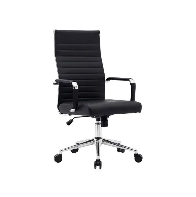 SILLA Q-CONNECT DIRECCION BOSA SIMIL PIEL BASE METALICA ALT MAX 1130 ANC 550 PROF 630 MM RUEDAS PREMIUM COLOR NEGRO