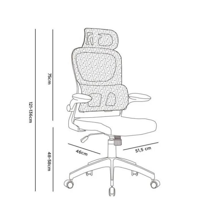 SILLA Q-CONNECT DIRECCION SORRENTO MALLA BASE METALICA ALT MAX 1320 ANC 650 PROF 600 MM RUEDAS PREMIUM NEGRO