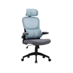SILLA Q-CONNECT DIRECCION SORRENTO MALLA BASE METALICA ALT MAX 1320 ANC 650 PROF 600 MM RUEDAS PREMIUM AZUL GRIS