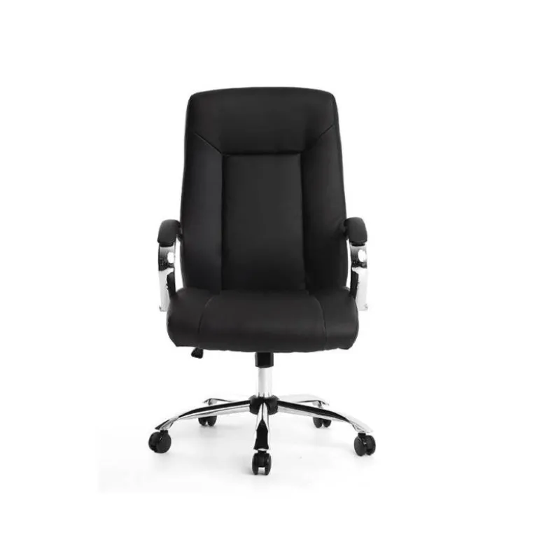 SILLA Q-CONNECT DIRECCION VERO NA SIMIL PIEL BASE METALICA ALT MAX 1210 ANC 650 PROF 730 MM RUEDAS PREMIUM COLOR NEGRO