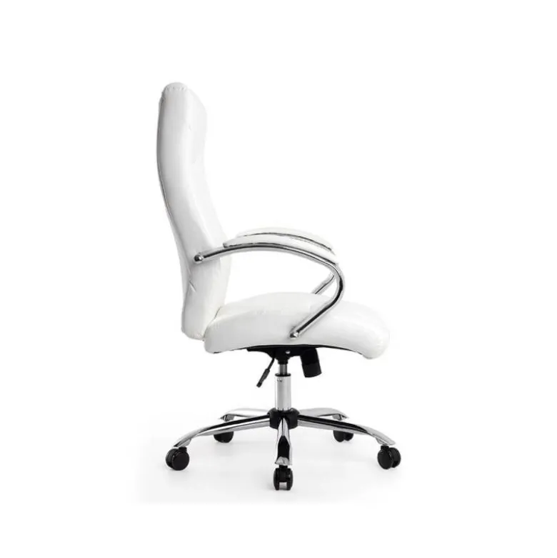 SILLA Q-CONNECT DIRECCION VERO NA SIMIL PIEL BASE METALICA ALT MAX 1210 ANC 650 PROF 730 MM RUEDAS PREMIUM COLOR BLANCO