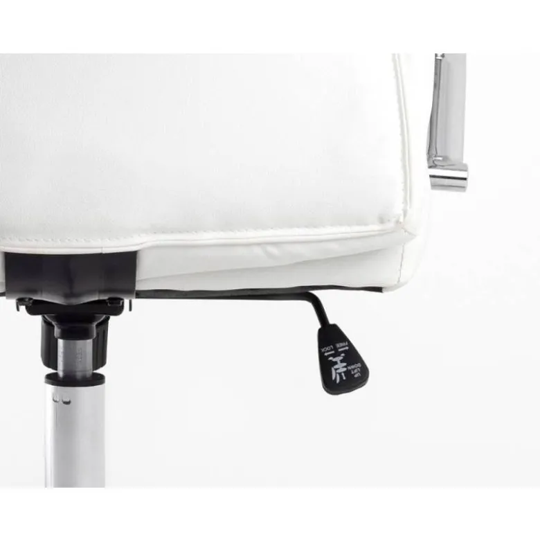 SILLA Q-CONNECT DIRECCION VERO NA SIMIL PIEL BASE METALICA ALT MAX 1210 ANC 650 PROF 730 MM RUEDAS PREMIUM COLOR BLANCO