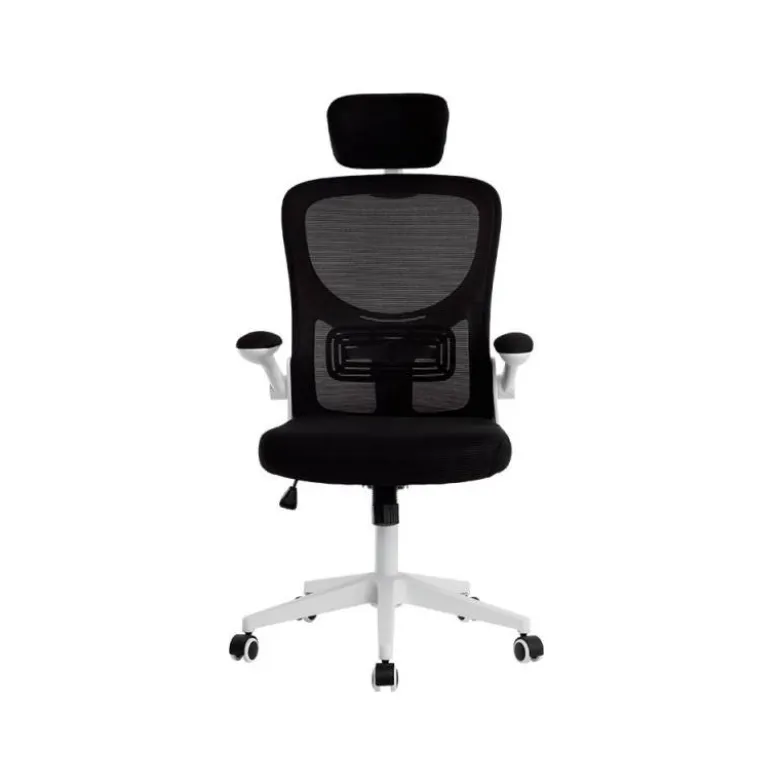 SILLA Q-CONNECT ERGONOMICA PAL ERMO MALLA BASE NYLON ALT MAX 1300 ANC 610 PROF 600 RUEDAS PREMIUM COLOR BLANCO NEGRO