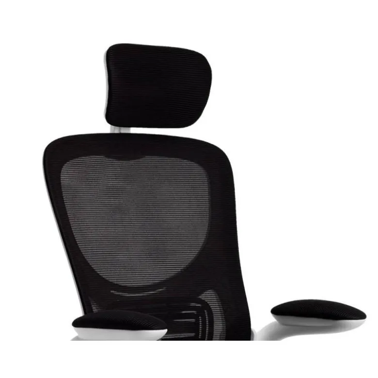 SILLA Q-CONNECT ERGONOMICA PAL ERMO MALLA BASE NYLON ALT MAX 1300 ANC 610 PROF 600 RUEDAS PREMIUM COLOR BLANCO NEGRO