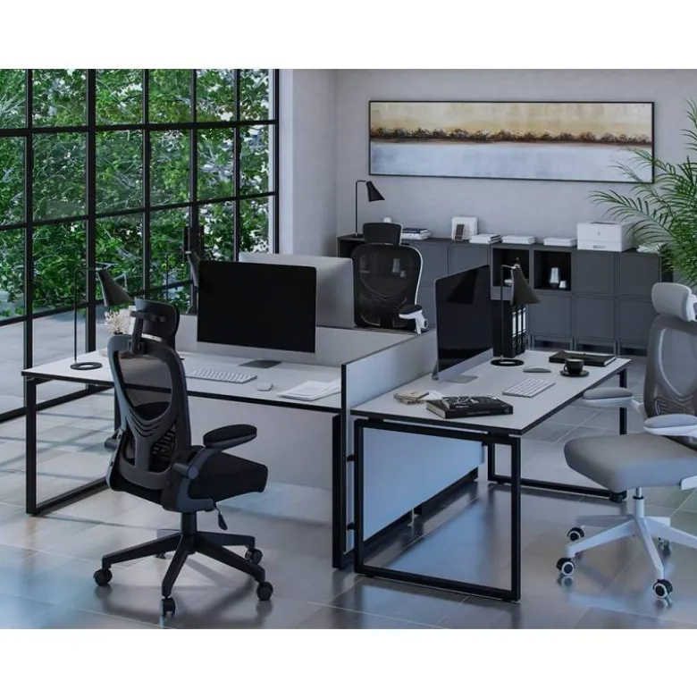 SILLA Q-CONNECT ERGONOMICA PAL ERMO MALLA BASE NYLON ALT MAX 1300 ANC 610 PROF 600 RUEDAS PREMIUM COLOR BLANCO NEGRO