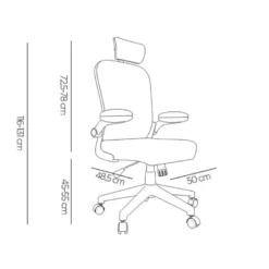 SILLA Q-CONNECT ERGONOMICA PAL ERMO MALLA BASE NYLON ALT MAX 1300 ANC 610 PROF 600 RUEDAS PREMIUM COLOR BLANCO GRIS