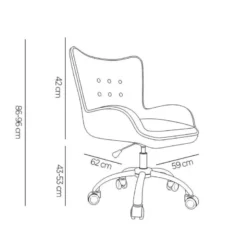 SILLA Q-CONNECT ESCRITORIO MES SINA BASE METALICA ALT MAX 960 ANC 570 PROF 620 RUEDAS PREMIUM COLOR GRIS
