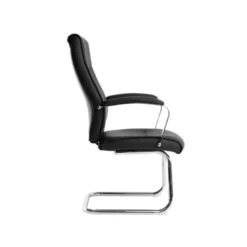 SILLA Q-CONNECT ESCRITORIO MOD ENA SIMIL PIEL BASE METALICA ALT MAX 1050 ANC 630 PROF 650 COLOR NEGRO