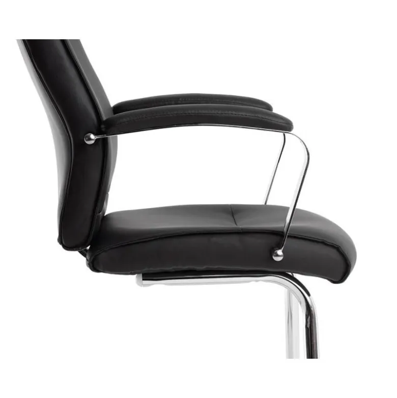 SILLA Q-CONNECT ESCRITORIO MOD ENA SIMIL PIEL BASE METALICA ALT MAX 1050 ANC 630 PROF 650 COLOR NEGRO