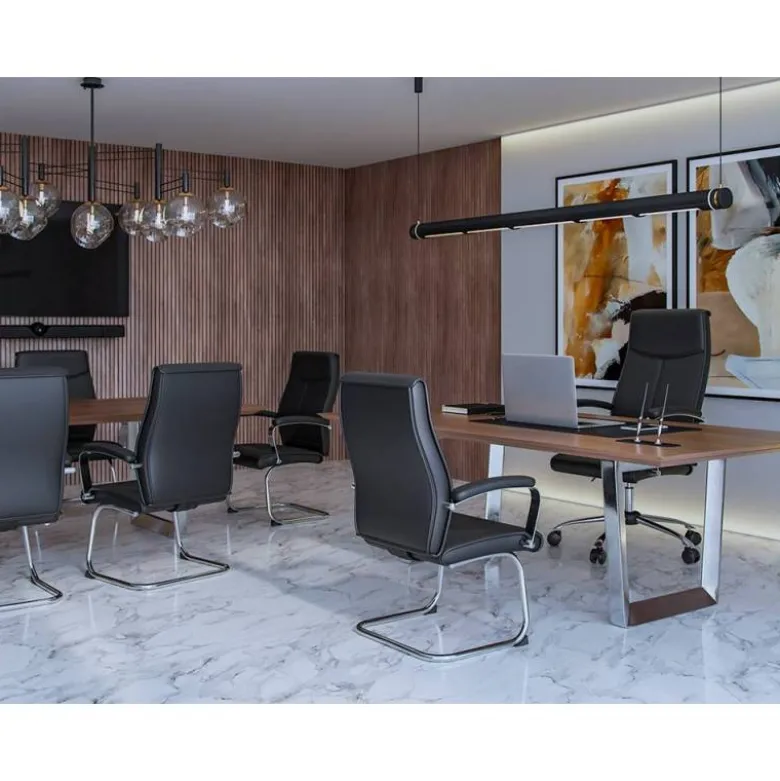 SILLA Q-CONNECT ESCRITORIO MOD ENA SIMIL PIEL BASE METALICA ALT MAX 1050 ANC 630 PROF 650 COLOR NEGRO