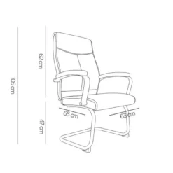 SILLA Q-CONNECT ESCRITORIO MOD ENA SIMIL PIEL BASE METALICA ALT MAX 1050 ANC 630 PROF 650 COLOR GRIS