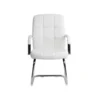 SILLA Q-CONNECT ESCRITORIO PIA VE SIMIL PIEL BASE METALICA ALT MAX 1050 ANC 610 PROF 680 COLOR BLANCO