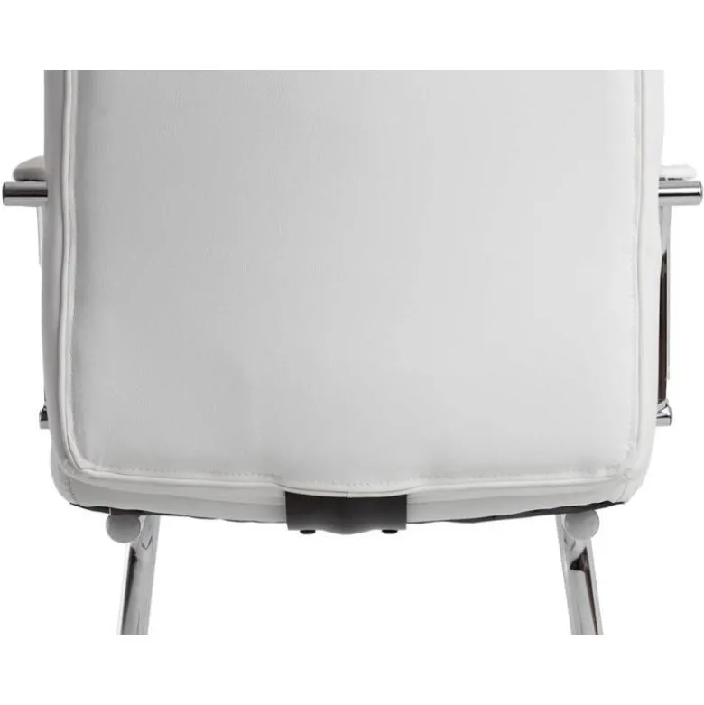 SILLA Q-CONNECT ESCRITORIO PIA VE SIMIL PIEL BASE METALICA ALT MAX 1050 ANC 610 PROF 680 COLOR BLANCO