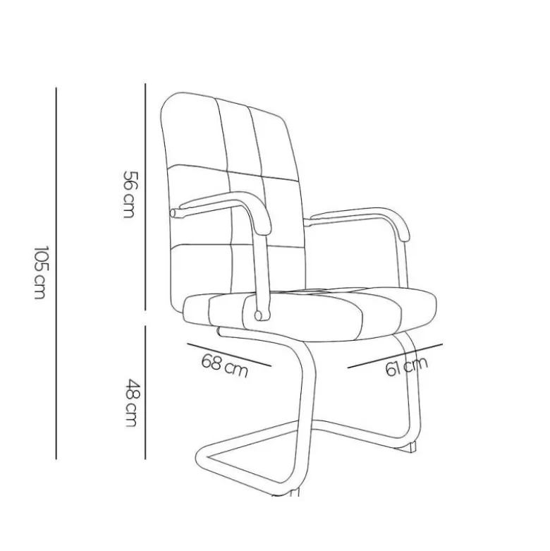 SILLA Q-CONNECT ESCRITORIO PIA VE SIMIL PIEL BASE METALICA ALT MAX 1050 ANC 610 PROF 680 COLOR BLANCO