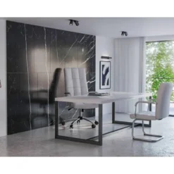 SILLA Q-CONNECT ESCRITORIO PIA VE SIMIL PIEL BASE METALICA ALT MAX 1050 ANC 610 PROF 680 COLOR BLANCO