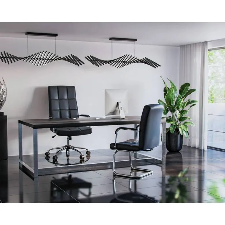 SILLA Q-CONNECT ESCRITORIO PIA VE SIMIL PIEL BASE METALICA ALT MAX 1050 ANC 610 PROF 680 COLOR NEGRO