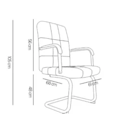 SILLA Q-CONNECT ESCRITORIO PIA VE SIMIL PIEL BASE METALICA ALT MAX 1050 ANC 610 PROF 680 COLOR NEGRO