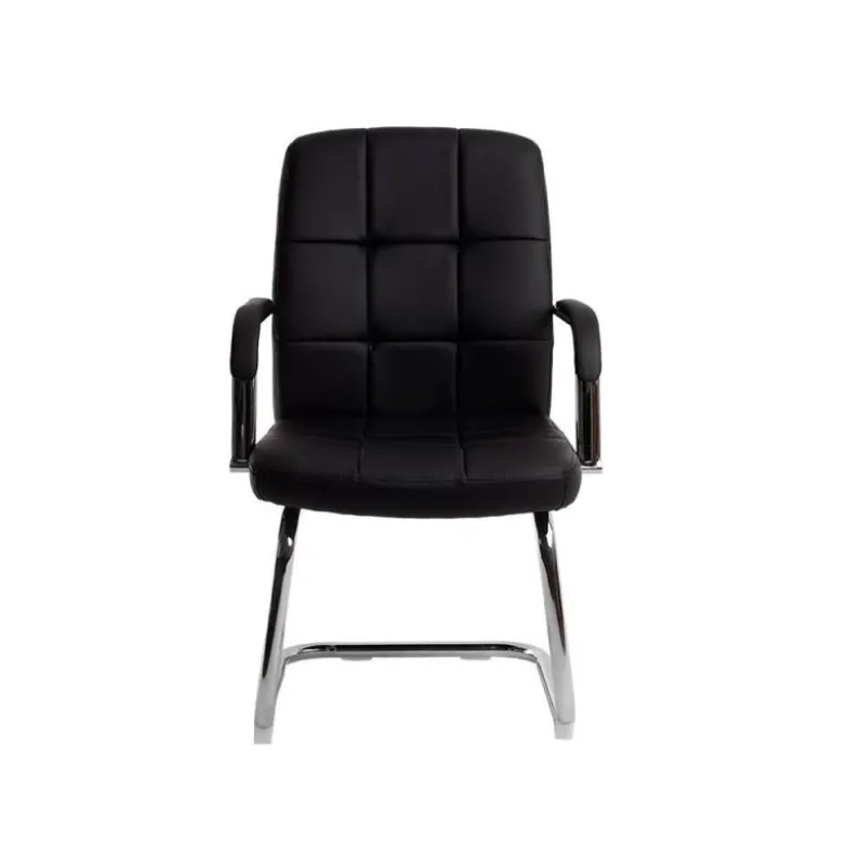 SILLA Q-CONNECT ESCRITORIO PIA VE SIMIL PIEL BASE METALICA ALT MAX 1050 ANC 610 PROF 680 COLOR NEGRO