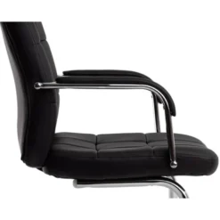 SILLA Q-CONNECT ESCRITORIO PIA VE SIMIL PIEL BASE METALICA ALT MAX 1050 ANC 610 PROF 680 COLOR NEGRO
