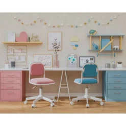 SILLA Q-CONNECT INFANTIL BARI ESCRITORIO COLOR AZUL ALT MAX 795 ANC 390 PROF 350 MM