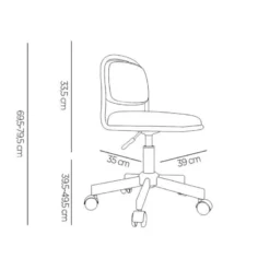 SILLA Q-CONNECT INFANTIL BARI ESCRITORIO COLOR AZUL ALT MAX 795 ANC 390 PROF 350 MM