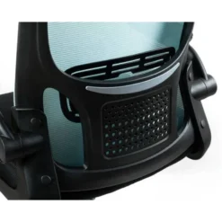 SILLA Q-CONNECT OFICINA ALBA MALLA BASE METALICA ALT MAX 1110 ANC 610 PROF 580 RUEDAS PREMIUM COLOR NEGRO AZUL